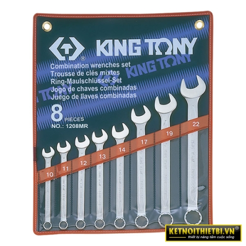 Bộ cờ lê vòng miệng 8 chi tiết 10-22mm Kingtony 1208MR