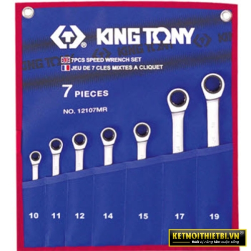 Bộ cờ lê vòng miệng 7 chi tiết 10-19mm Kingtony 12107MR