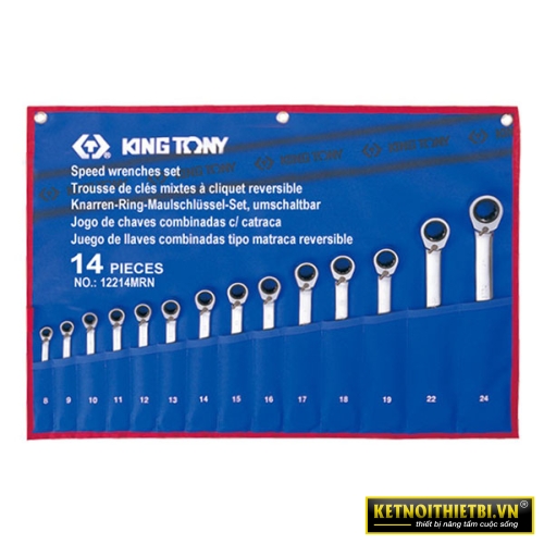 Bộ cờ lê vòng miệng 14 chi tiết 8-24mm Kingtony 12214MR