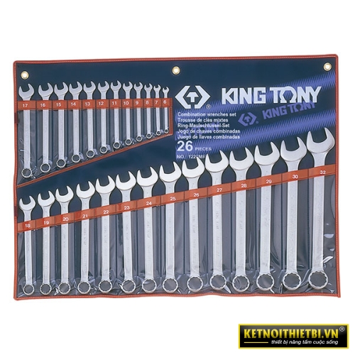 Bộ cờ lê vòng miệng 26 chi tiết 6-32mm Kingtony 1226MR