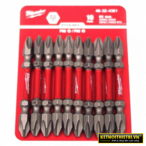 Đầu vặn vít  ngắn (PH3-65mm) (bộ 10 mũi)  Milwaukee - 48-32-4362D