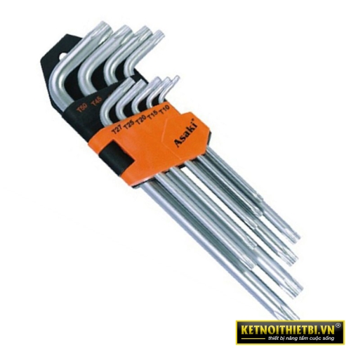 Bộ lục giác bông xi mờ 9 chi tiết Asaki AK-0412