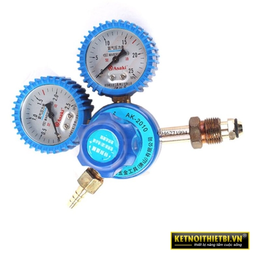 Đồng hồ gió điều áp oxygen răng ngoài Asaki AK-2010