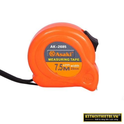 Thước kéo nền trắng 7.5m x 25mm Asaki AK-2685