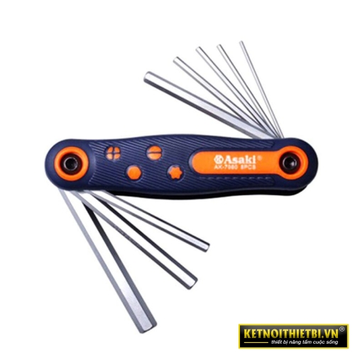 Bộ lục giác xếp 8 chi tiết Asaki AK-7980