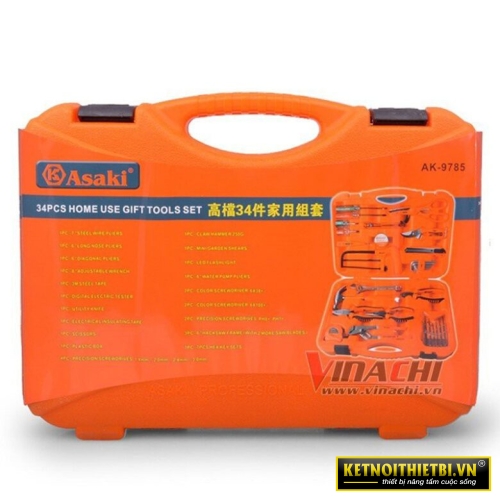 Bộ dụng cụ gia đình 34 chi tiết Asaki AK-9785