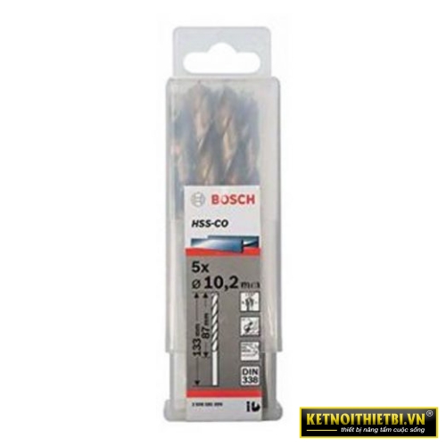 Mũi khoan INOX HSS-Co 10.2mm (hộp 5 mũi) Bosch 2608585899