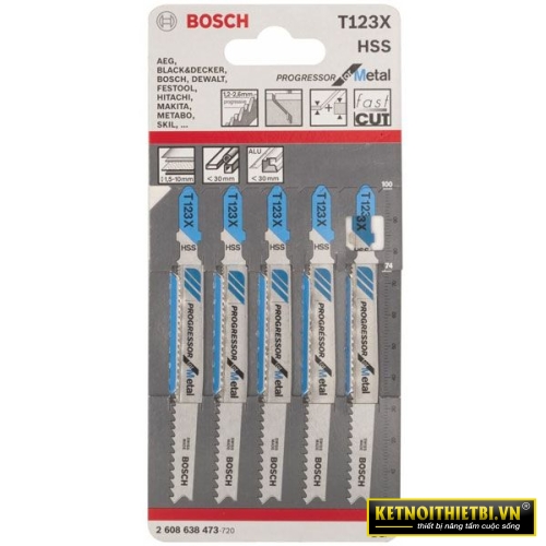 Lưỡi cưa lọng T 123 AF – Sắt 5 lưỡi Bosch 2608638473