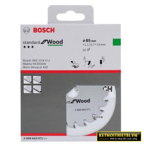 Lưỡi cưa gỗ T20 85x15mm Bosch 2608643071