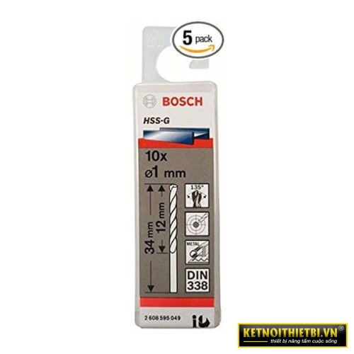 Mũi khoan sắt HSS-G 2.8mm (hộp 10 mũi) Bosch 2608595054