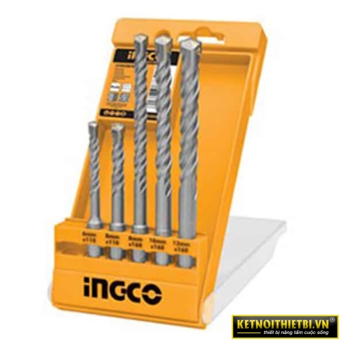 Bộ 5 Mũi Khoan Bê Tông Đuôi Gài INGCO AKD2052