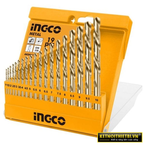 Bộ 19 Mũi Khoan Kim Loại Hss INGCO AKDB1195