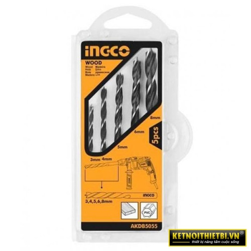 Bộ 5 Mũi Khoan Gỗ INGCO AKDB5055