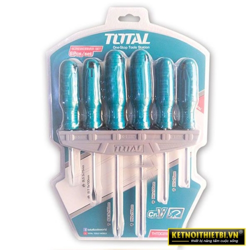 Bộ 6 tua vít dẹp và bake Total THTDC250601
