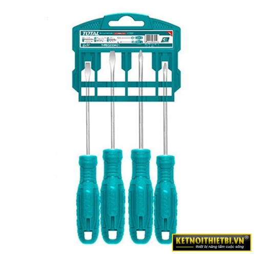 Bộ 4 tua vít dẹp và bake Total THTDC250401