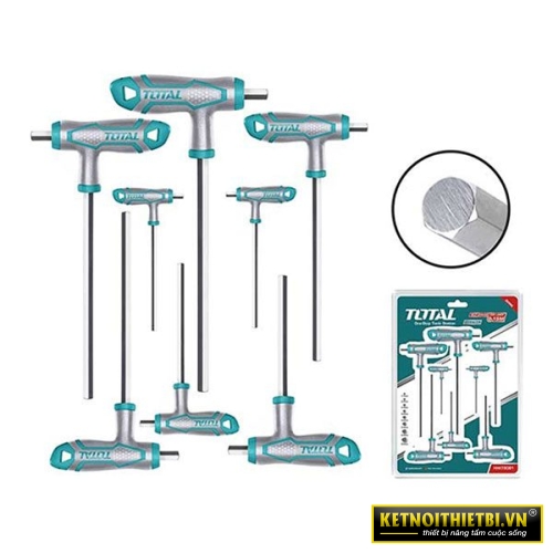 Bộ 8 chìa lục giác bông tay cầm chữ T Total THHW8083