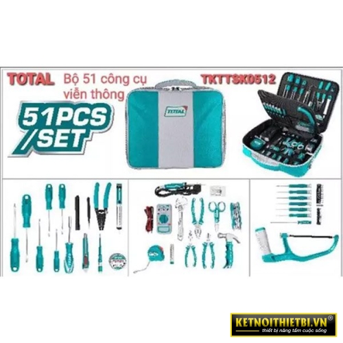 Bộ dụng cụ viễn thông 51 chi tiết Total TKTTSK0512