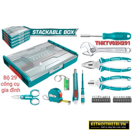 Bộ dụng cụ 29 chi tiết gia dụng Total THKTV02H291