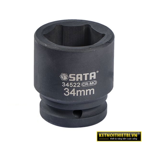 Đầu tuýp đen 6 cạnh 3/4in &#8211; 34mm Sata 34522