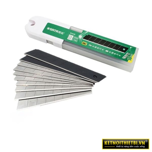 Lưỡi dao rọc thẳng thép SK2 18mm Sata 93433A