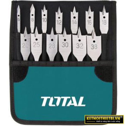 Bộ 13 mũi khoan gỗ đầu dẹp 6-38mm Total TACSD70131