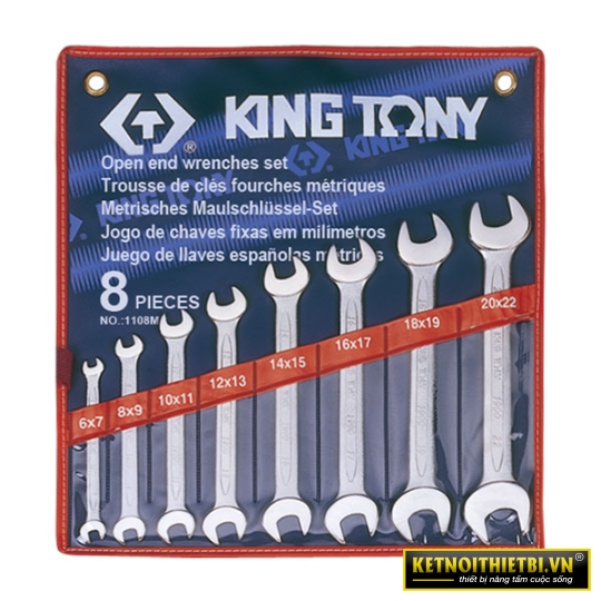 Bộ cờ lê miệng 8 chi tiết 6-22mm Kingtony 1108MR