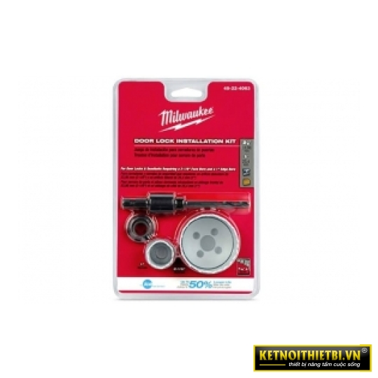 Bộ định vị khoan khóa cửa bao gồm lưỡi khoét lỗ Milwaukee 49-22-4063