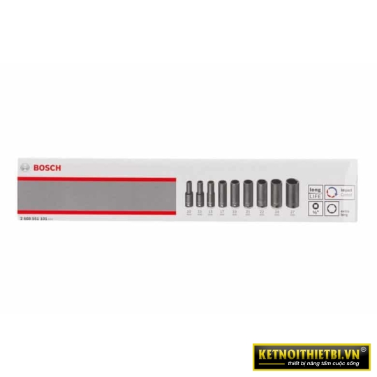 Bộ 9 đầu tuýp 3/8&#8243; Deep Bosch 2608551101