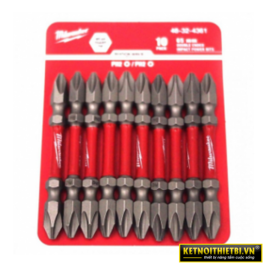 Đầu vặn vít  ngắn (PH3-65mm) (bộ 10 mũi)  Milwaukee - 48-32-4362D