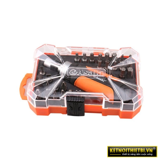 Bộ mũi vít & tay vặn 2 chiều 29 chi tiết Asaki AK-6360