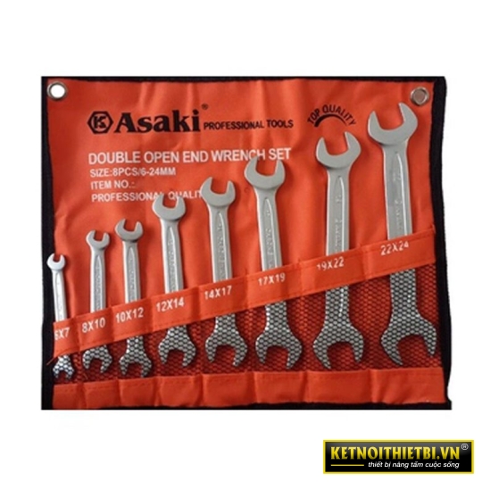 Bộ cờ lê vòng miệng 8 chi tiết xi mờ Asaki AK-7514