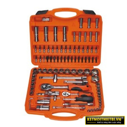 Bộ tuýp 1/4&#8243; + 1/2&#8243; 6 cạnh 94 chi tiết xi bóng Cr-V Asaki AK-9752