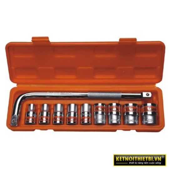Bộ tuýp 1/2&#8243; 12 cạnh 10 chi tiết xi bóng Cr-V Asaki AK-9767