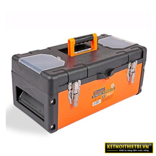 Thùng đồ nghề vỏ nhựa đáy sắt 36x17x18cm Asaki AK-9964