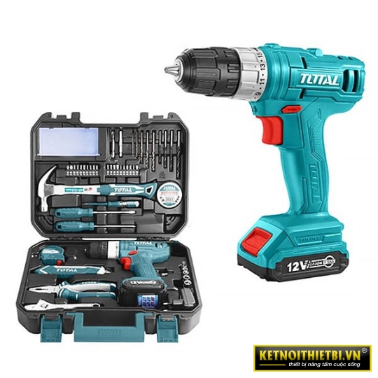 Bộ máy khoan pin 12V 127 chi tiết Total THKTHP11272
