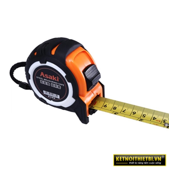 Thước kéo nền vàng chống va đập 5m x 19mm Asaki AK-2764