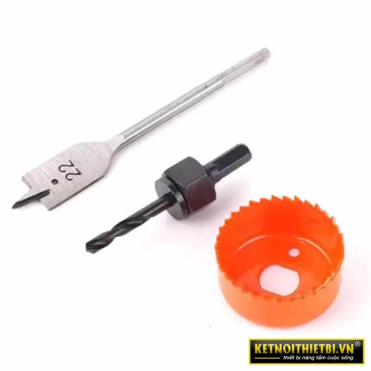 Bộ mũi khoét lỗ gỗ và thạch cao 3 chi tiết 22mm & 54mm Asaki AK-3680