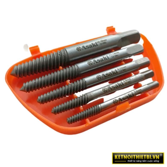 Bộ mũi ren lấy buloong ốc vít gãy 5 chi tiết Asaki AK-3687