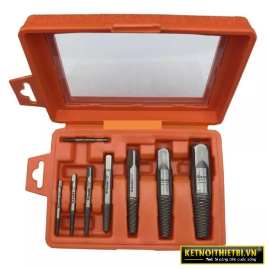 Bộ mũi ren lấy đầu ống nước và buloong ốc vít gãy 8 chi tiết Asaki AK-3698