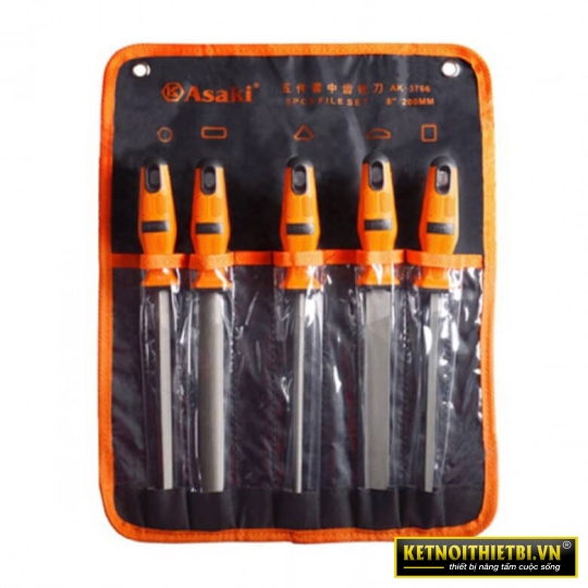 Bộ giũa sắt 5 cây 8&#8221;/200mm Asaki AK-3766