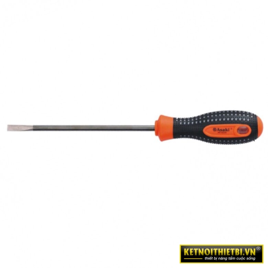 Tua vít thép cán cao su chấm bi 5 x 150mm (-) Asaki AK-6322