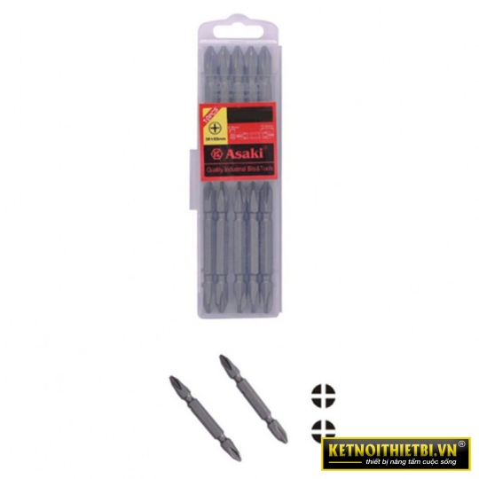 Mũi vít 2 đầu (thép hợp kim S2) #2 x 65mm Asaki AK-7176