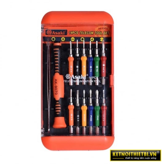 Bộ tua vít viễn thông 14 cây Asaki AK-9070