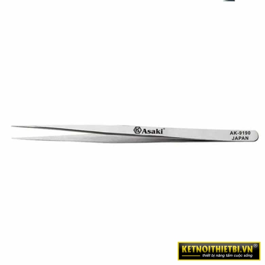 Nhíp inox gắp linh kiện mũi nhọn 135 x 9 x 2mm Asaki AK-9191