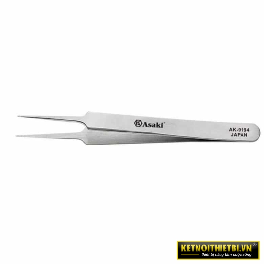 Nhíp inox gắp linh kiện mũi nhọn 120 x 9 x 2mm Asaki AK-9194