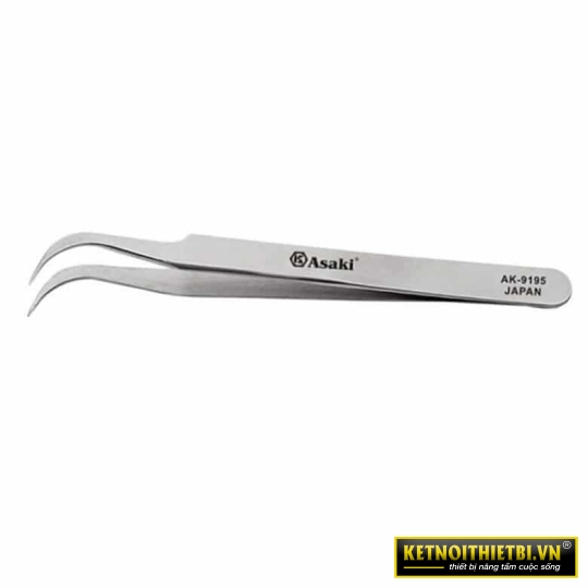 Nhíp inox gắp linh kiện mũi cong 120 x 9 x 2mm Asaki AK-9195