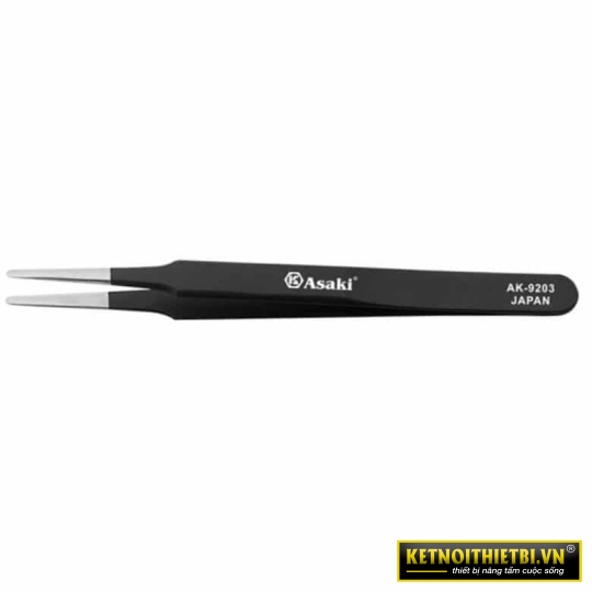 Nhíp gắp linh kiện mũi nhọn (chống tĩnh điện) 120 x 9 x 2mm Asaki AK-9203