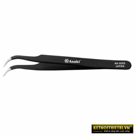 Nhíp gắp linh kiện mũi nhọn (chống tĩnh điện) 120 x 9 x 2mm Asaki AK-9205