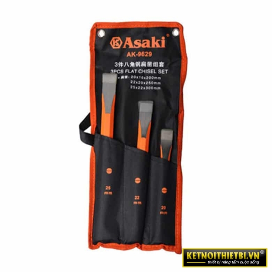 Bộ đục sắt mũi dẹp Asaki AK-9629