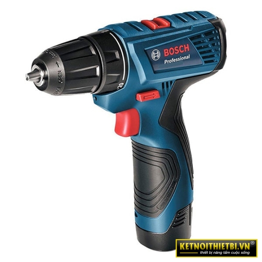 Máy khoan vặn vít pin 12V Bosch GSR 120-LI GEN II ( 01 Pin + Sạc 2 chấu + Phụ kiện )